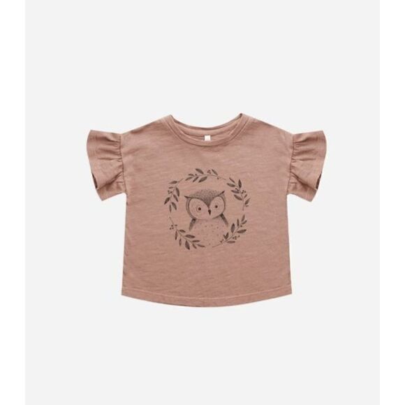 NWT! Rylee + Cru Owl Flutter Tee, Size 3-6M - Picture 2 of 5